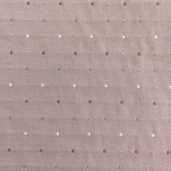 Muted pink embroidered squares upholstery fabric 132” L x 54” W - Picture 1 of 6